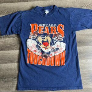 VTG Chicago Bears T Shirt Mens Taz Looney Tunes Football 1990s Tee